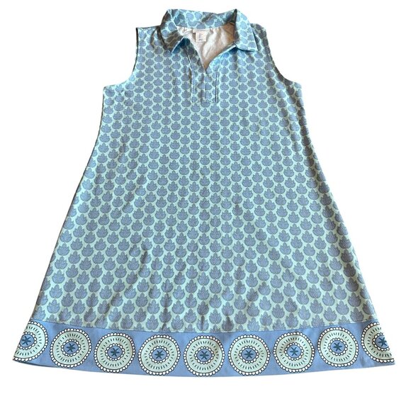 Sigrid Olsen Blue Patterned Mini Dress - Picture 1 of 10
